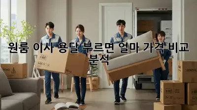 원룸 이사, 용달 부르면 얼마? 가격 비교 분석!