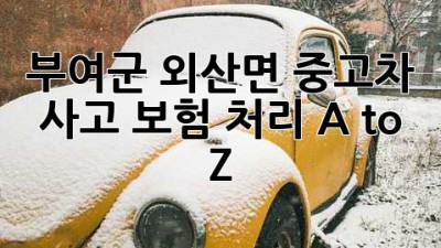 부여군 외산면 중고차 사고, 보험 처리 A to Z 🚗💨